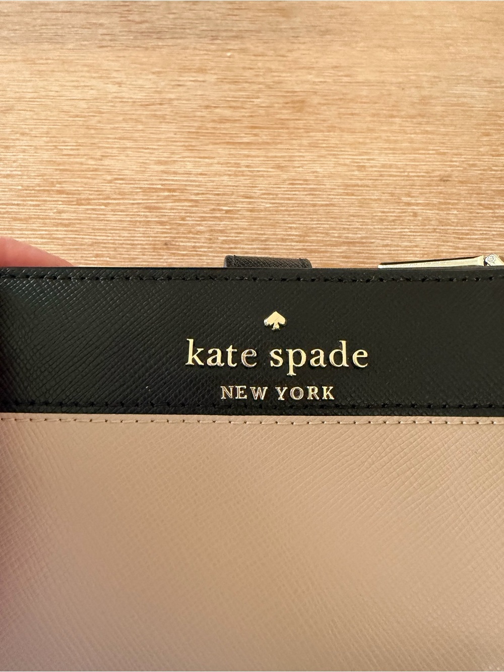 kate spade Two-Tone Black and Beige Compact Wallet - Picture 3 of 8